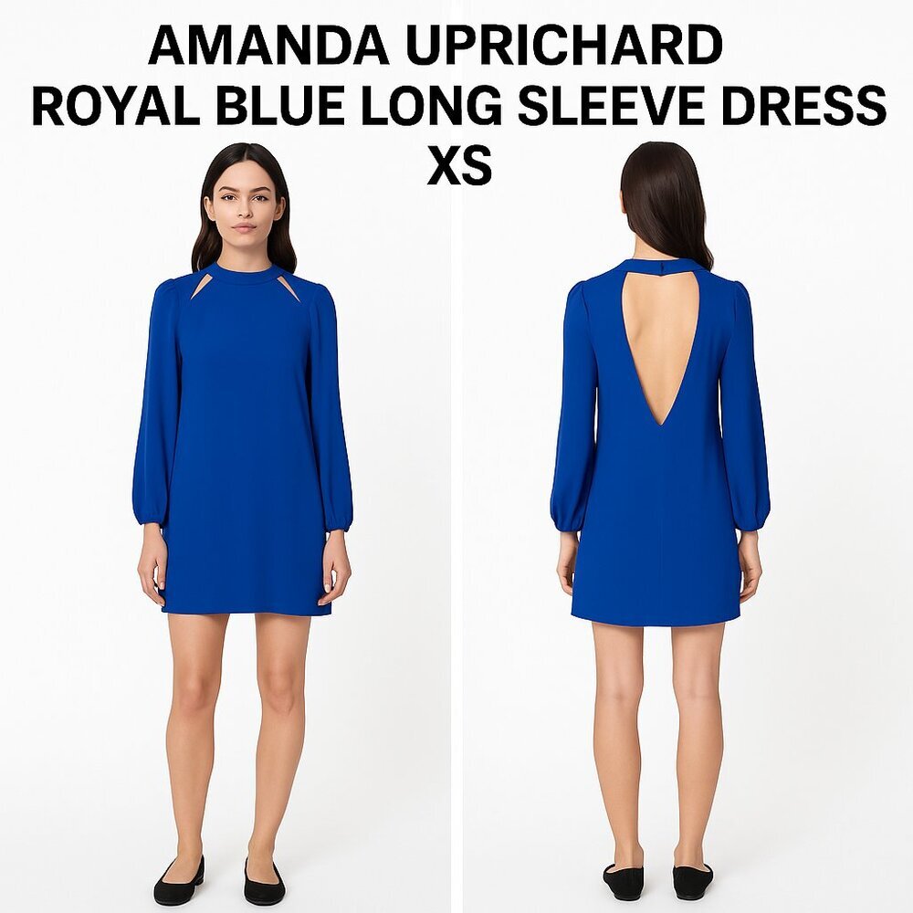 Amanda Uprichard Royal Blue Long Sleeve Dress XS